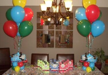 helium balloons at party